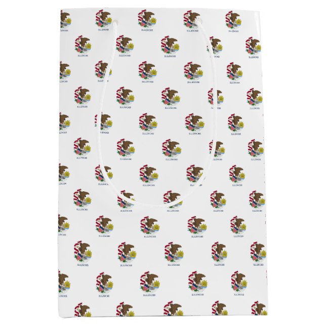 Geschenktasche mit der Flagge des Illinois-Staat,  Mittlere Geschenktüte (Vorderseite)