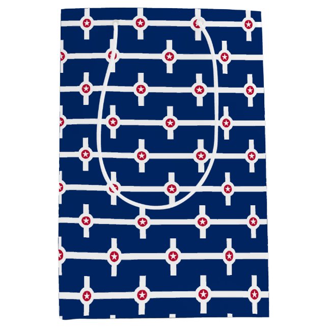 Geschenktasche mit der Flagge Indianapolis, USA Mittlere Geschenktüte (Vorderseite)