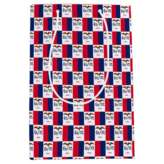 Geschenktasche mit der Flagge von Iowa, USA Mittlere Geschenktüte (Vorderseite)