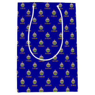 Geschenktasche mit der Flagge von Kansas, USA Mittlere Geschenktüte