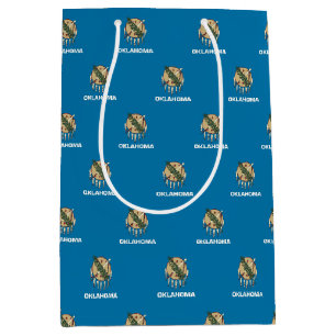 Geschenktasche mit der Flagge von Oklahoma, USA Mittlere Geschenktüte