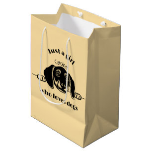 Geschenktasche mit Design für Mädchen, die Hunde l Mittlere Geschenktüte