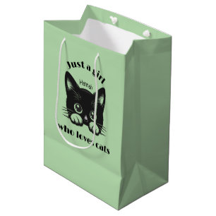 Geschenktasche mit Design für Mädchen, die Katzen Mittlere Geschenktüte