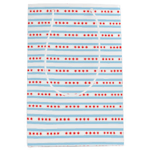 Geschenktasche mit Flagge Chicagos, USA Mittlere Geschenktüte