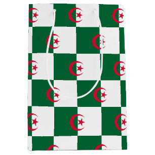 Geschenktasche mit Flagge von Algerien Mittlere Geschenktüte