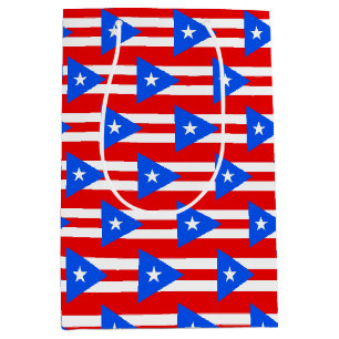 Geschenktasche mit Flagge von Puerto Rico, USA Mittlere Geschenktüte