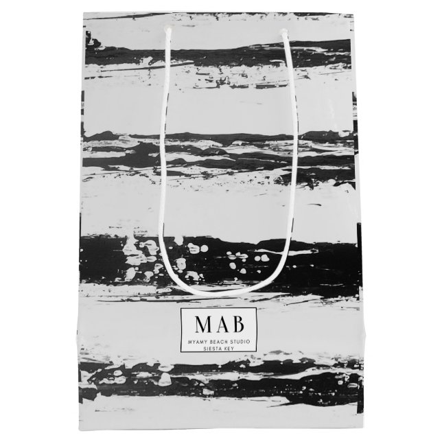 Geschenktasche mit salziger Strandvibe Mittlere Geschenktüte (Rückseite)