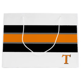 Geschenktasche - Orange Chic Strip Design-T Große Geschenktüte