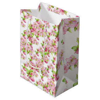 Geschenktasche - Pink Hellebore-Blüte Mittlere Geschenktüte