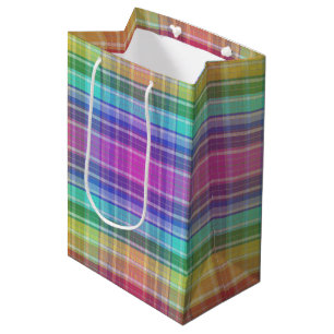 Geschenktasche - Rainbow Madras Mittlere Geschenktüte