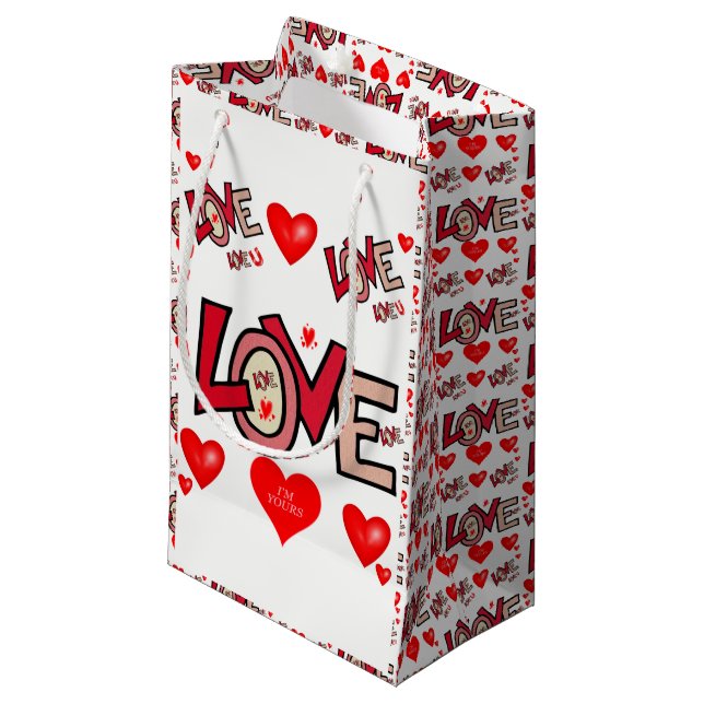 Geschenktasche Valentine Kleine Geschenktüte (Vorderseite Schrägansicht)