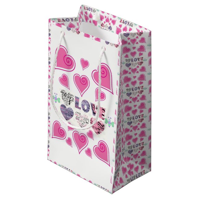 Geschenktasche Valentine Kleine Geschenktüte (Vorderseite Schrägansicht)