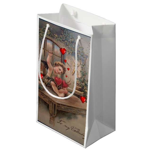 Geschenktasche Valentine Vintag Kleine Geschenktüte (Vorderseite Schrägansicht)