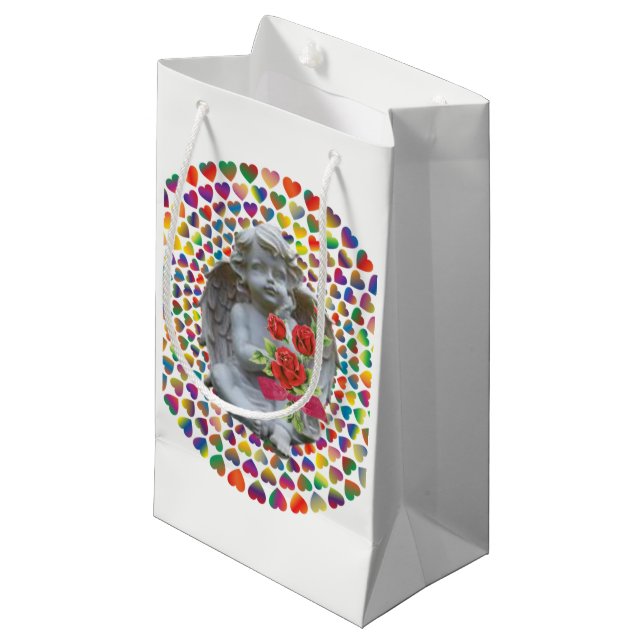Geschenktasche Valentinus Engel Kleine Geschenktüte (Vorderseite Schrägansicht)
