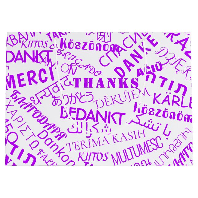 Geschenktasche Vielen Dank Text Multi Language You Große Geschenktüte (Vorderseite)