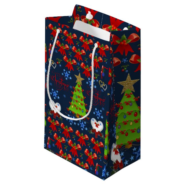 Geschenktasche Weihnachten Kleine Geschenktüte (Vorderseite Schrägansicht)