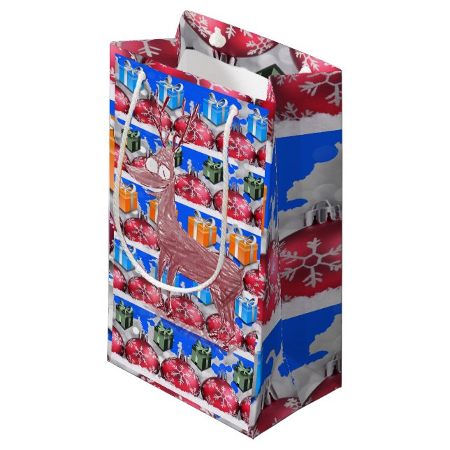 Geschenktasche Weihnachten Kleine Geschenktüte (Vorderseite Schrägansicht)