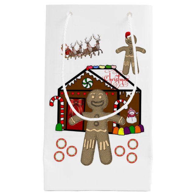 Geschenktasche Weihnachtsgingerbrot Mann Kleine Geschenktüte (Vorderseite)