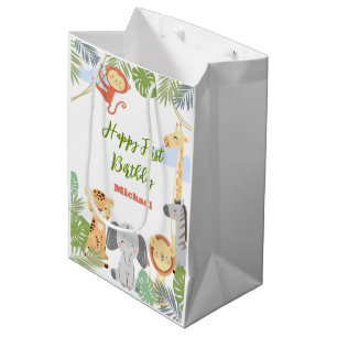 Geschenktasche zum ersten Geburtstag mit niedliche Mittlere Geschenktüte