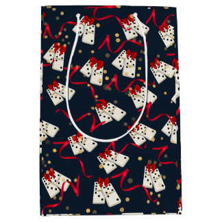 Geschenktaschen - Domino Design Blue Mittlere Geschenktüte