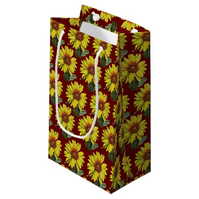 Geschenktaschen für Sonnenblumen Kleine Geschenktüte (Vorderseite Schrägansicht)