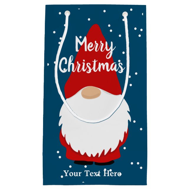 Geschenktaschen mit niedlichem Winterzwerg Kleine Geschenktüte (Vorderseite)