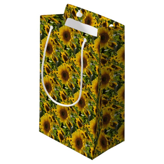 Geschenktaschen Sonnenblumen Kleine Geschenktüte (Vorderseite Schrägansicht)