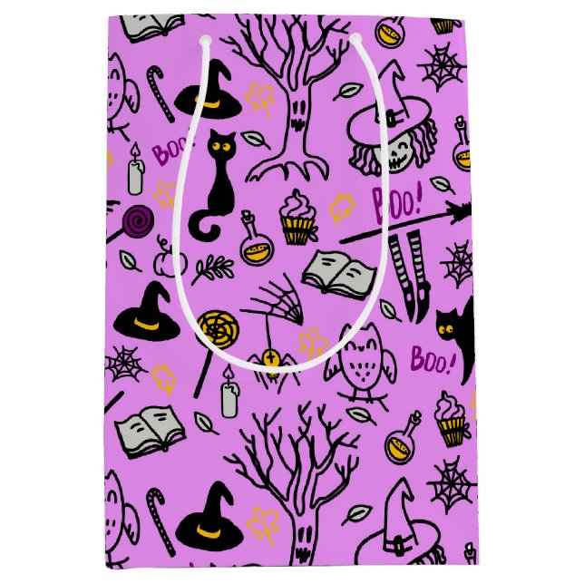 Geschenktaschen zu Halloween. Mittlere Geschenktüte (Vorderseite)