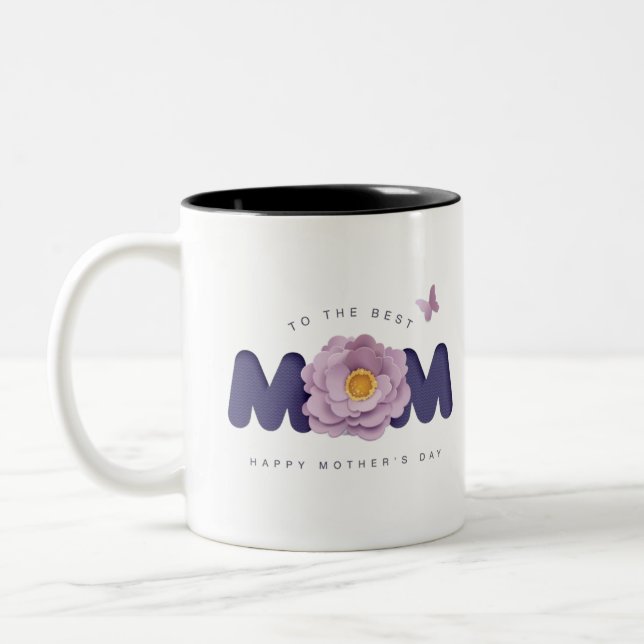 Geschenktasse für Mütter Zweifarbige Tasse (Links)