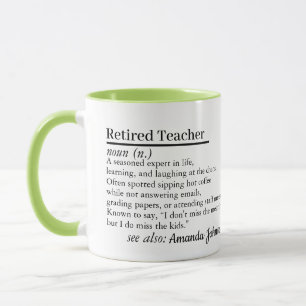 Geschenktasse für pensionierte Lehrer mit lustiger Tasse