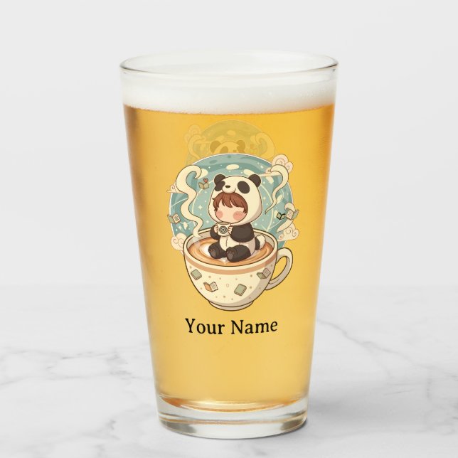 Geschenktasse Panda für den besten Freund Glas (Vorne (Gefüllt))