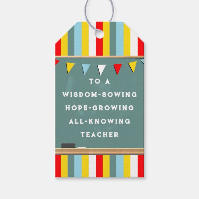 Geschenktasten für Lehrer Geschenkanhänger (Vorderseite)