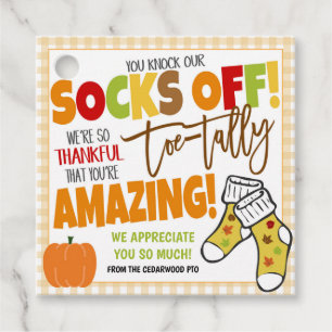 Geschenktasten von Fall Sock Geschenkanhänger