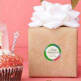 Geschenkte, grün und rot gestrichene Rahmen Runder Aufkleber