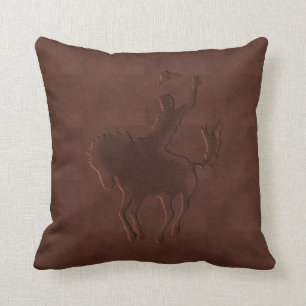 Geschenkte Imitate Leather Cowboy on Horse Kissen