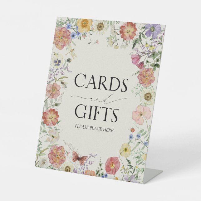 Geschenkte Wildblume Blumengeschenk Brautparty Sockelschild (Vorderseite)