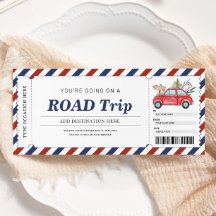 Geschenkticket Roadtrip Reise Reisegutschein Einladung