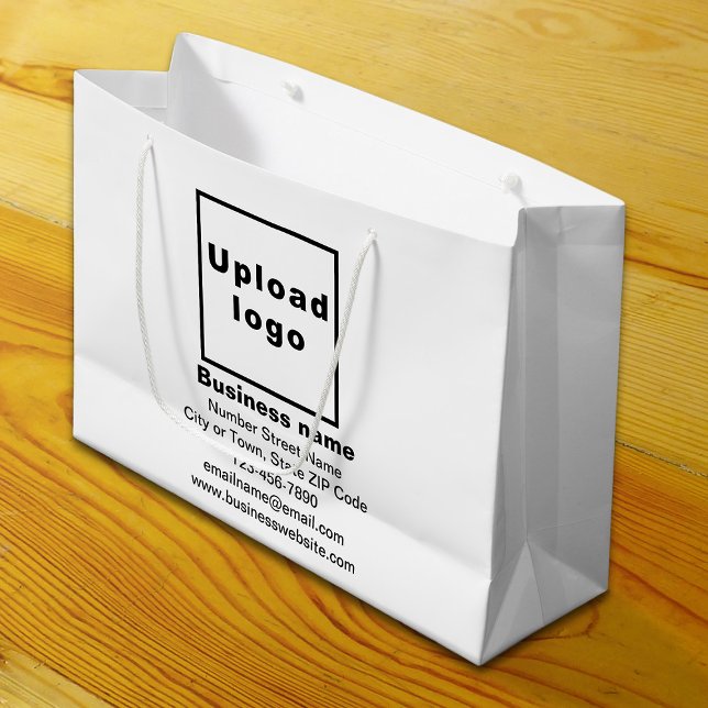 Geschenktüte für Großgeschenke in weißer Größe (Build brand name awareness. Your business brand on white large gift bag.)