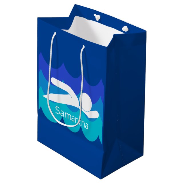 Geschenktüte für Schwimmer (Vorderseite Schrägansicht)
