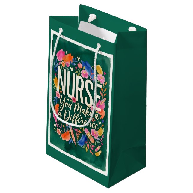 Geschenktüte 'Krankenschwester – Sie machen einen  (Rückseite Schrägansicht)