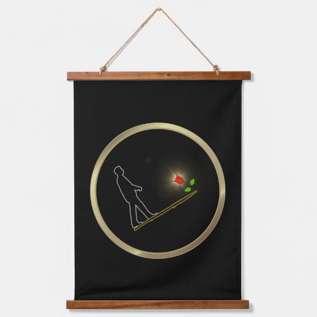 Geschenktüte Minimalkunst Wandteppich Mit Holzrahmen (Vorderseite)