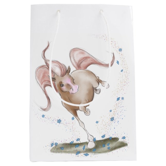 Geschenktüte mit Pferdemotiv, Geschenkverpackung (Vorderseite)