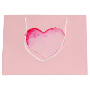 Geschenktüte PINK WATERCOLOR HERZ