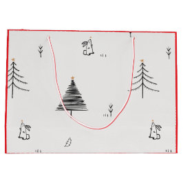 GESCHENKTÜTEN HASE UND WEIHNACHTSBAUM  GROßE GESCHENKTÜTE