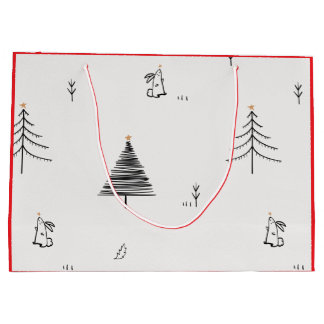 GESCHENKTÜTEN HASE UND WEIHNACHTSBAUM GROßE GESCHENKTÜTE