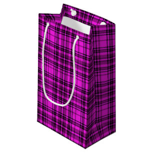 GESCHENKUMSCHLAG ROSA SCHWARZ KARRiert Kleine Geschenktüte