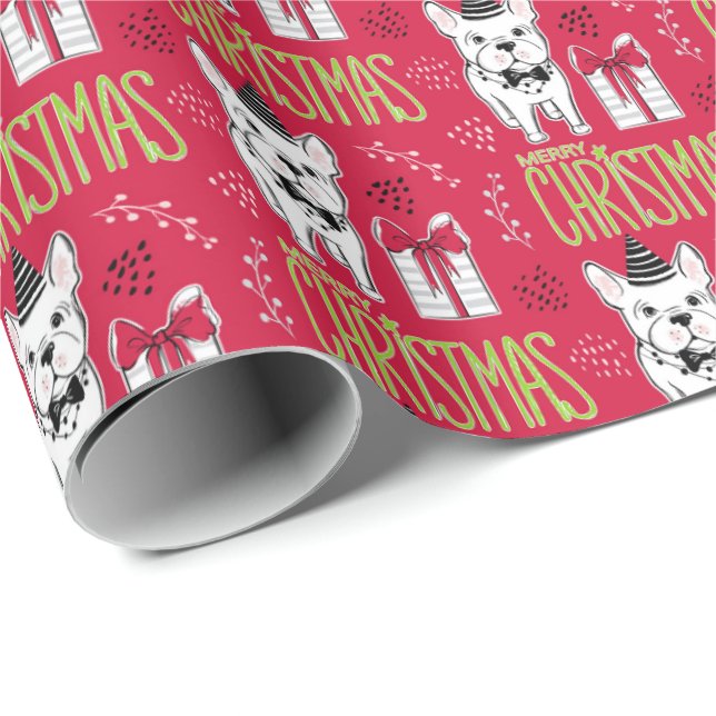 Geschenkverpackung der frohen Weihnachten mit Geschenkpapier (Rolleneckpunkt)