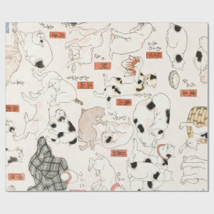 GESCHENKVERPACKUNG Katzen (1847-1850) JAPANISCHER  Geschenkpapier