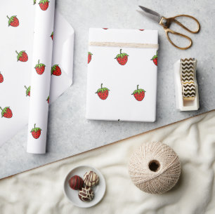 Geschenkverpackung Süße Erdbeeren Geschenkpapier