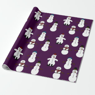 Geschenkverpackung Verpackungs-Papier lila Snowman Geschenkpapier